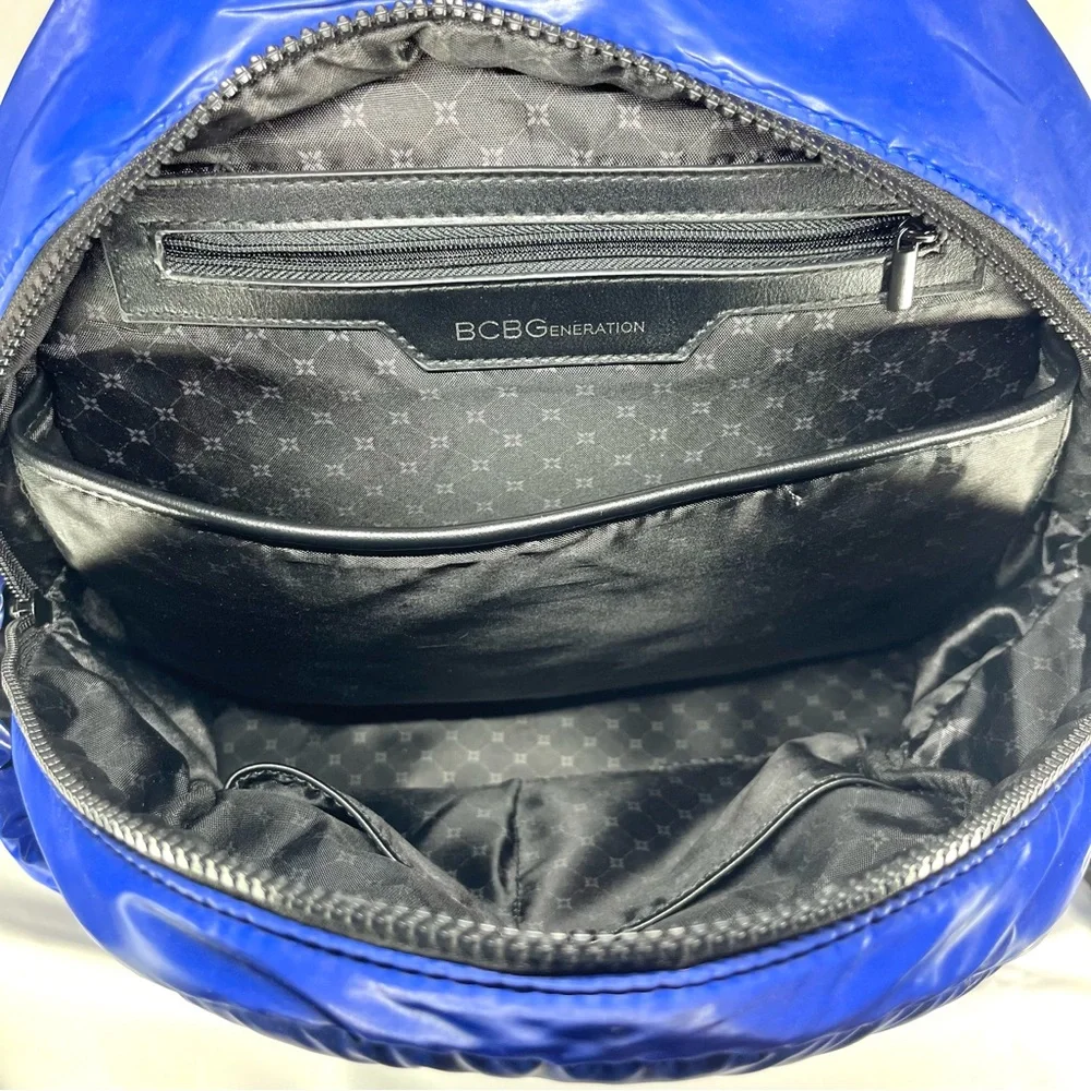 BCBGeneration Royal‎ Blue Quilted Puffer Backpack Trendy Y2K 90s Lightweight